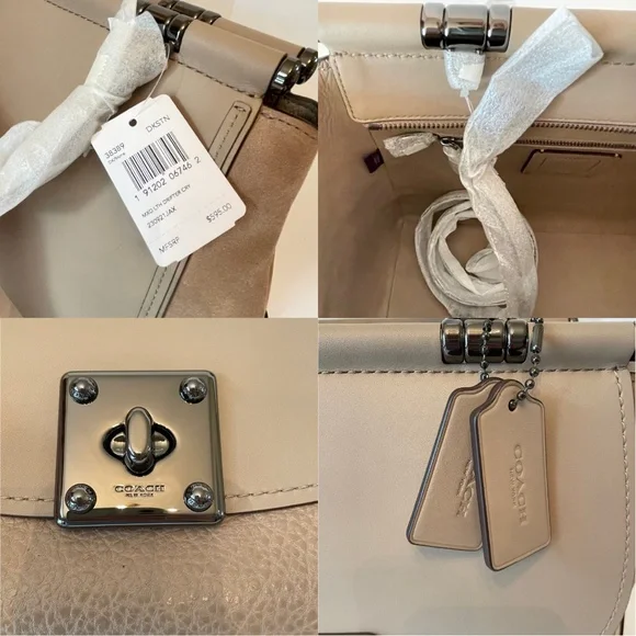 Coach Drifter Carryall Tote Leather Suede in Stone Gray 38389 - Picture 14 of 15